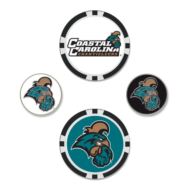 Juego de marcadores de bolas Coastal Carolina Chanticleers Juego de marcadores de bolas de cuatro