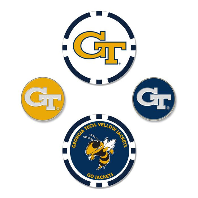 Juego de cuatro marcadores de pelota de los Georgia Tech Yellow Jackets