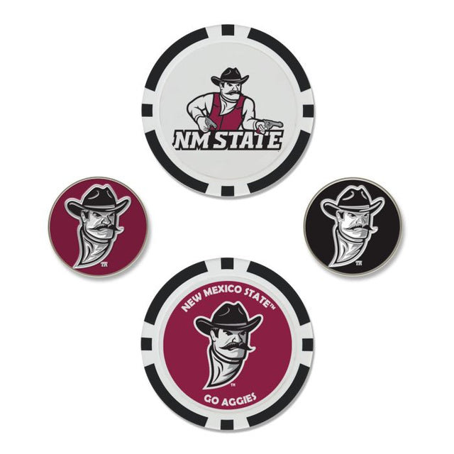 Juego de cuatro marcadores de pelota de los New Mexico State Aggies