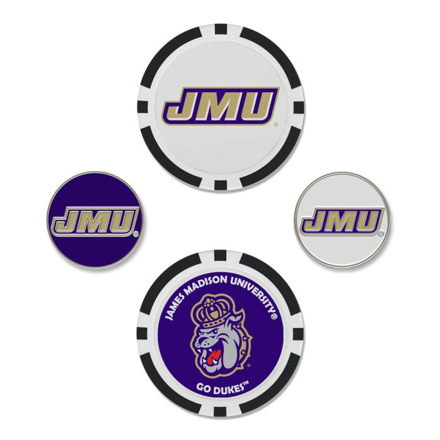 Juego de cuatro marcadores de pelota James Madison Dukes