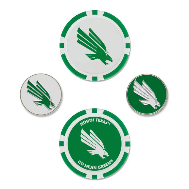 Juego de cuatro marcadores de bola North Texas Mean Green