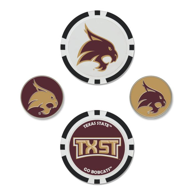 Juego de cuatro marcadores de pelota de los Texas State Bobcats