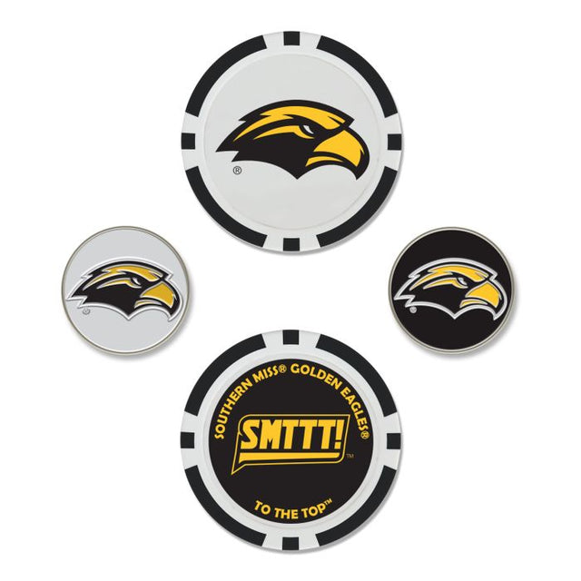 Juego de cuatro marcadores de bola de Southern Miss Golden Eagles