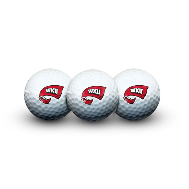 Pelotas de golf Western Kentucky Hilltoppers 3 en estuche tipo concha