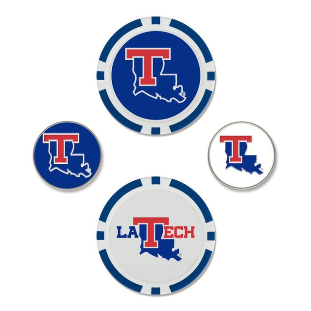 Juego de cuatro marcadores de pelota de los Louisiana Tech Bulldogs