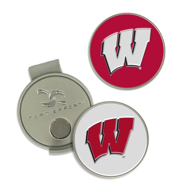 Clip para gorra y marcadores de los Wisconsin Badgers