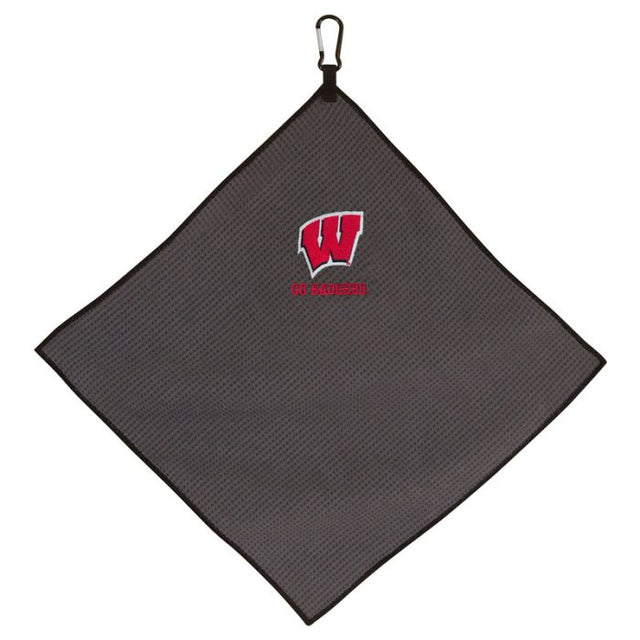 Wisconsin Badgers Towel - Grey Microfiber 15" x 15"