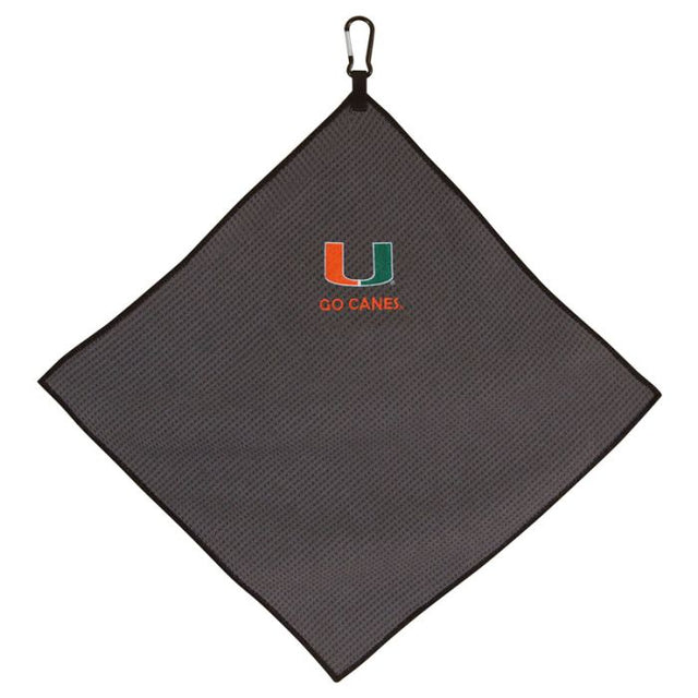 Toalla de microfibra gris de los Miami Hurricanes, 15 x 15 pulgadas