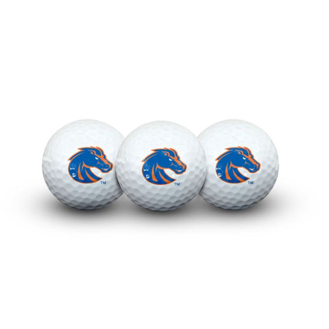 3 pelotas de golf de los Boise State Broncos en estuche tipo concha