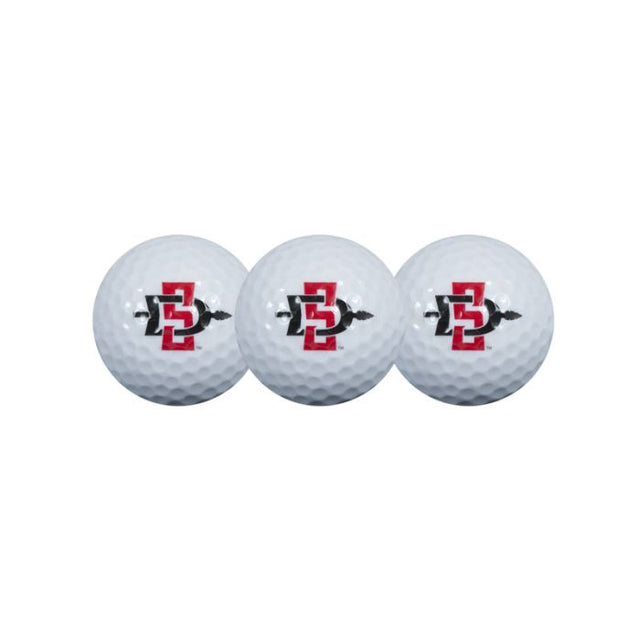 3 pelotas de golf de San Diego State Aztecs en estuche tipo concha