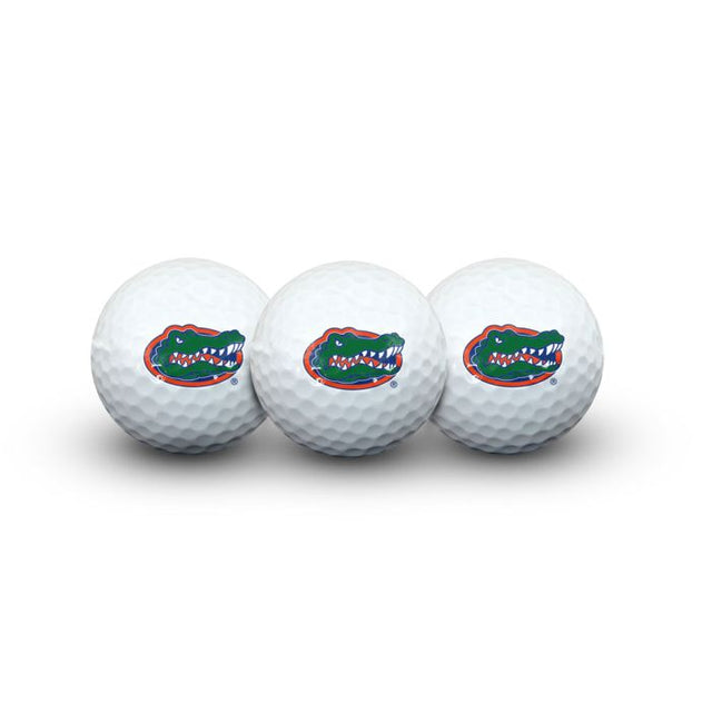 3 pelotas de golf Florida Gators en estuche tipo concha