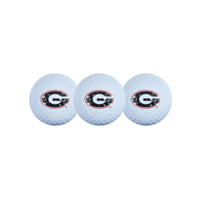 3 pelotas de golf Georgia Bulldogs en estuche tipo concha