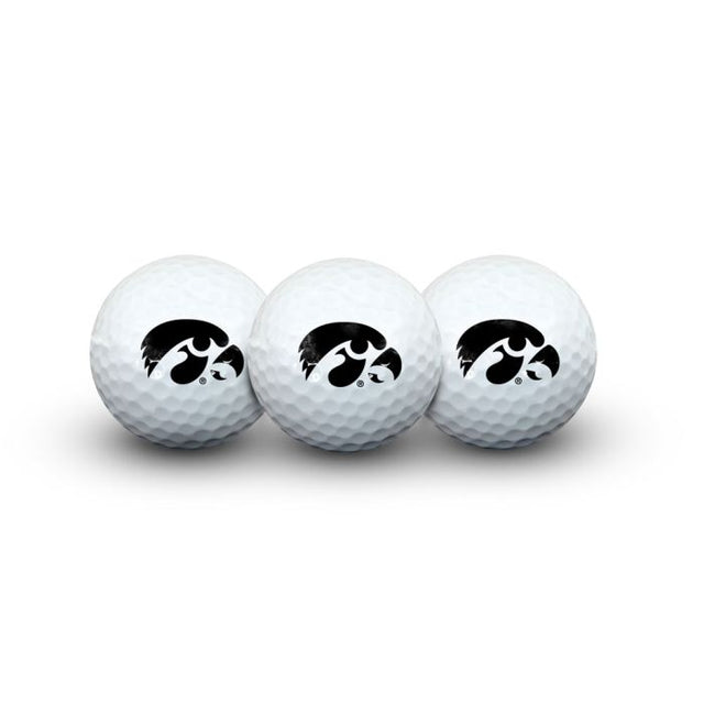 3 pelotas de golf de Iowa Hawkeyes en estuche tipo concha