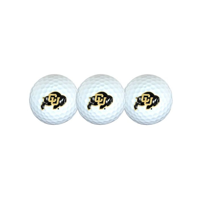 3 pelotas de golf de los Colorado Buffaloes en estuche tipo concha