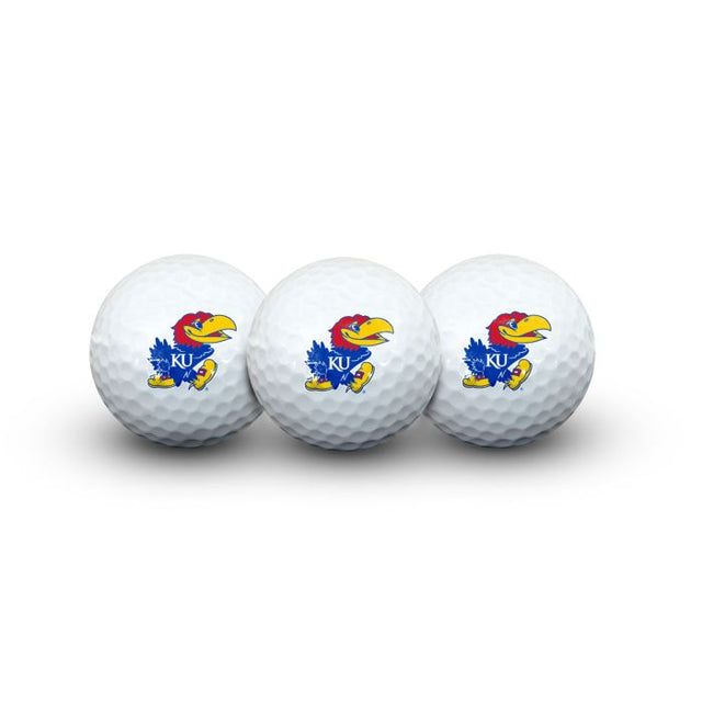 3 pelotas de golf de los Kansas Jayhawks en estuche tipo concha