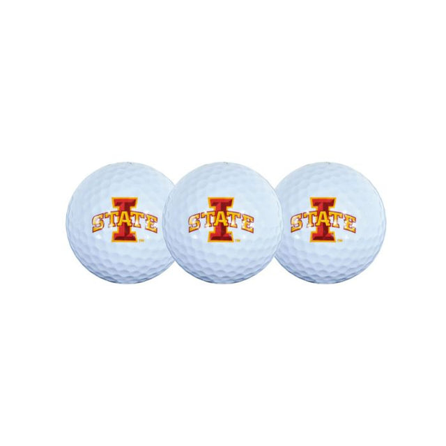 3 pelotas de golf en estuche tipo concha de Iowa State Cyclones