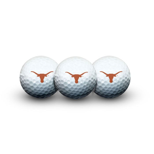 3 pelotas de golf Texas Longhorns en estuche tipo concha