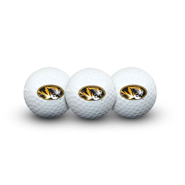 3 pelotas de golf de los Missouri Tigers en estuche tipo concha