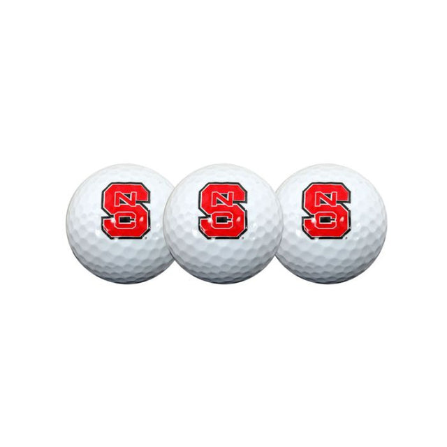 Pelotas de golf NC State Wolfpack 3 en estuche tipo concha