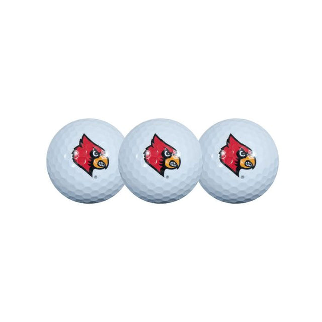 3 pelotas de golf de los Louisville Cardinals en estuche tipo concha