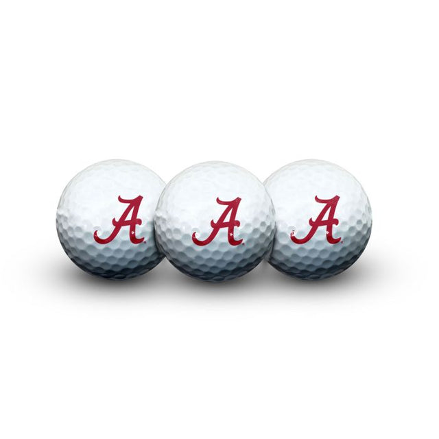 Pelotas de golf Alabama Crimson Tide 3 en estuche tipo concha