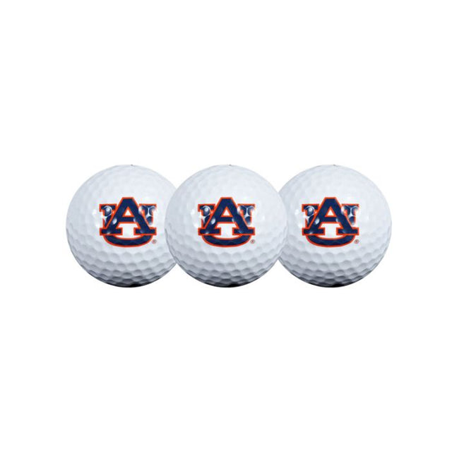 3 pelotas de golf Auburn Tigers en estuche tipo concha