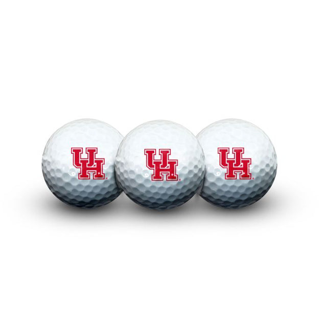 3 pelotas de golf de los Houston Cougars en formato concha