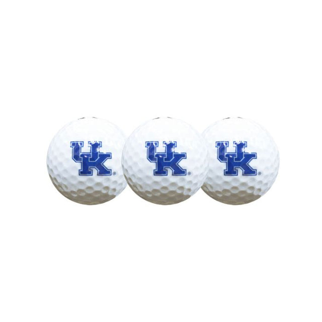 3 pelotas de golf Kentucky Wildcats en estuche tipo concha