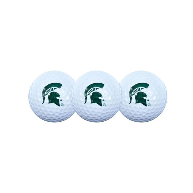 3 pelotas de golf de los Spartans de Michigan State en formato concha