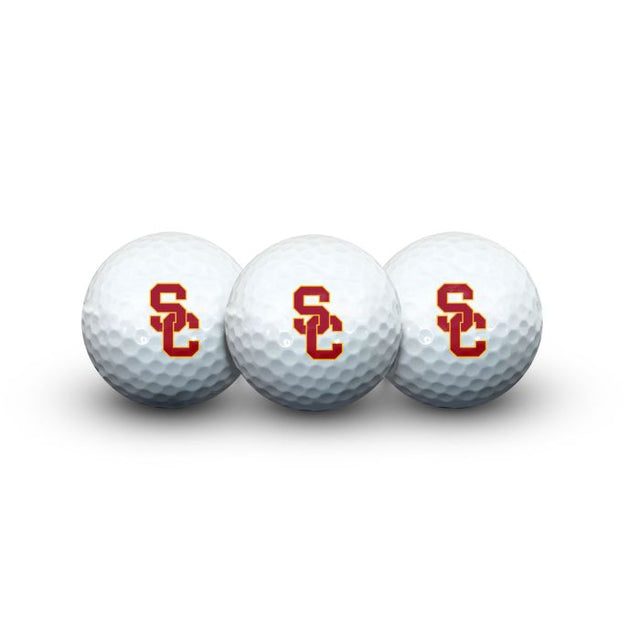 3 pelotas de golf USC Trojans en estuche tipo concha