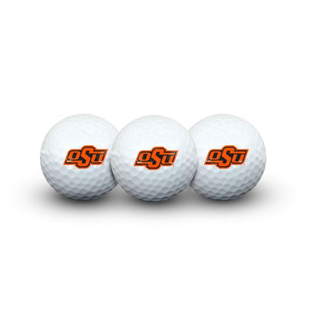 3 pelotas de golf de los Oklahoma State Cowboys en estuche tipo concha