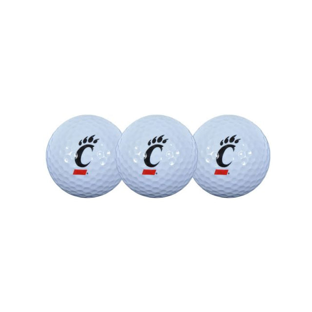 3 pelotas de golf de los Cincinnati Bearcats en estuche tipo concha