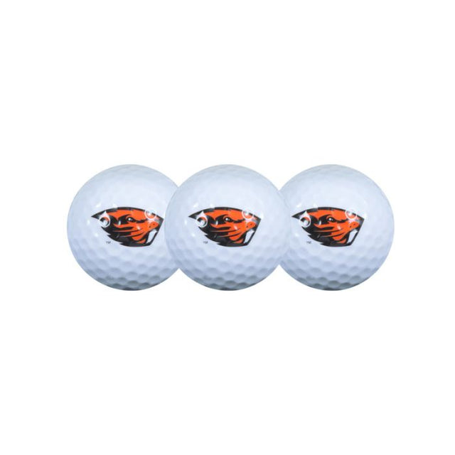 3 pelotas de golf en estuche tipo concha de los Oregon State Beavers