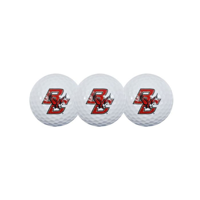 3 pelotas de golf de Boston College Eagles en estuche tipo concha