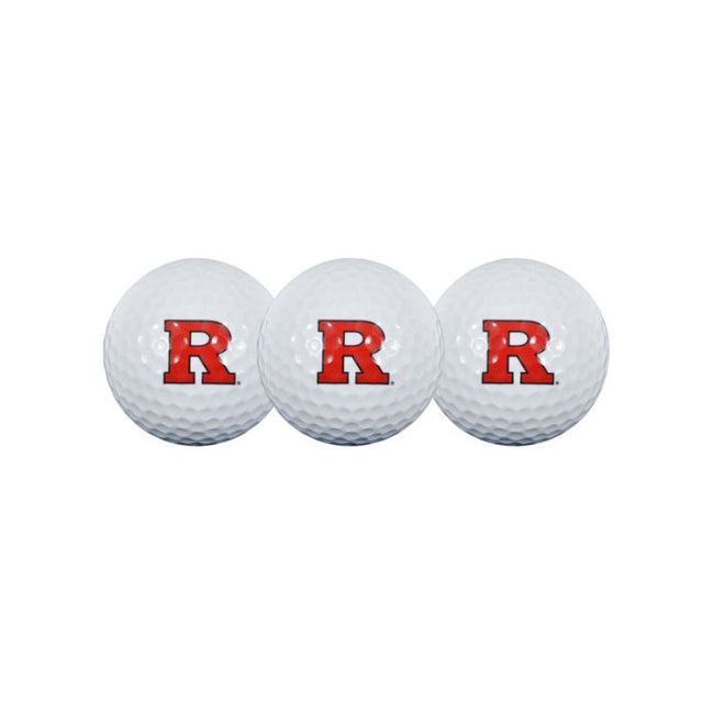 Pelotas de golf Rutgers Scarlet Knights 3 en estuche tipo concha