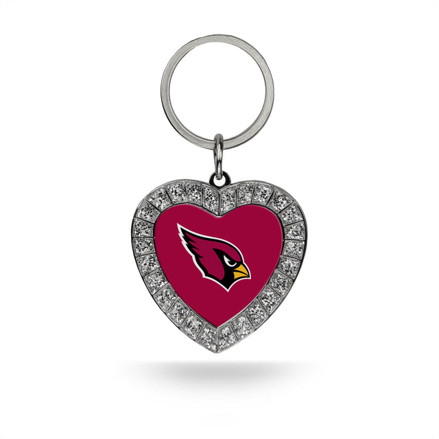 Llavero con forma de corazón de diamantes de imitación de los Cardenales de Arizona