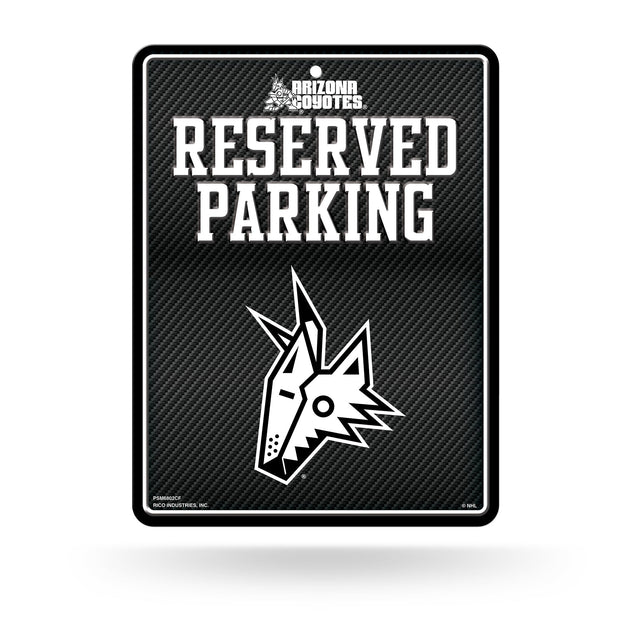 Arizona Coyotes - Carbon Fiber Design - Metal Parking Sign