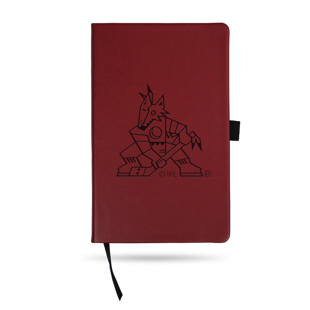 Libreta pequeña grabada con láser de los Arizona Coyotes en color granate