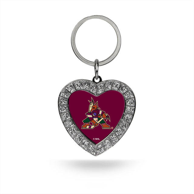 Arizona Coyotes Rhinestone Heart Keychain