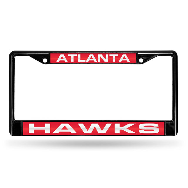 Atlanta Hawks Black Laser Chrome 12 x 6 License Plate Frame