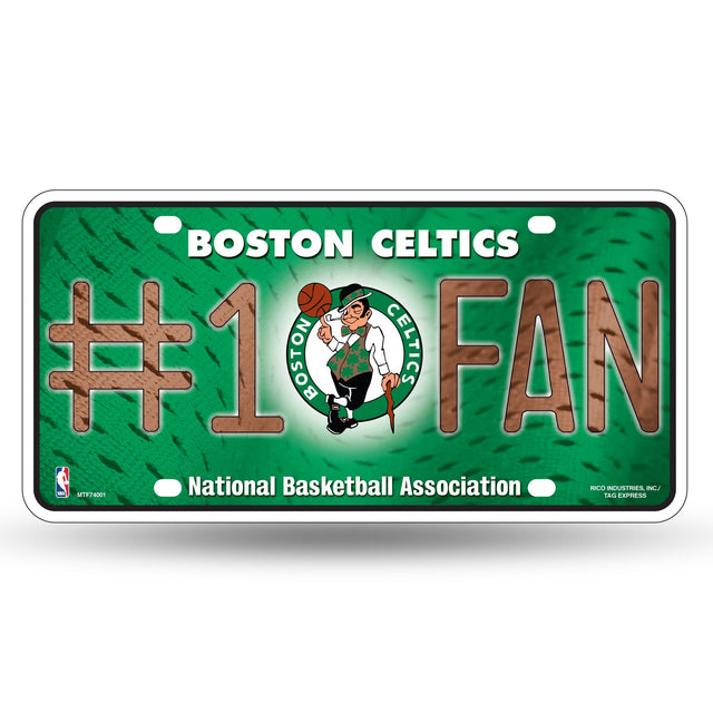 Etiqueta metálica de fan número 1 de los Boston Celtics