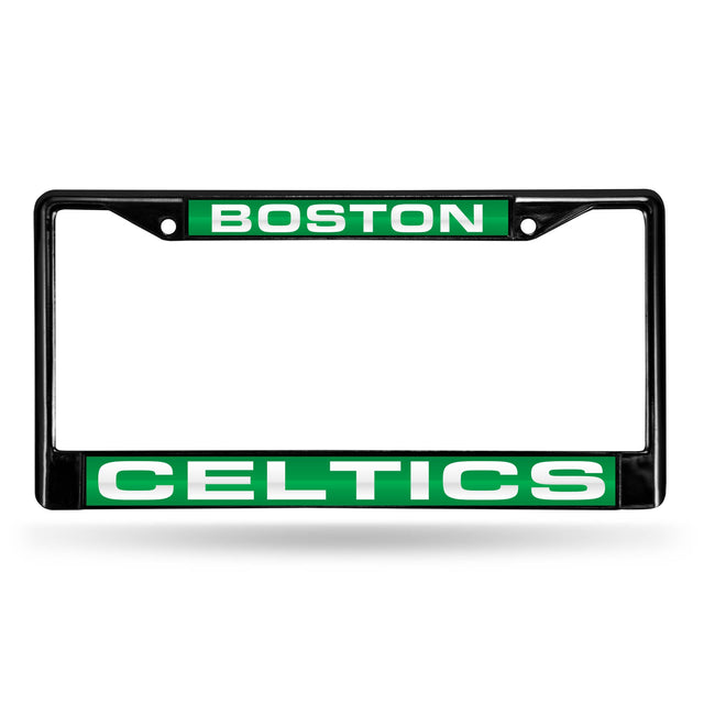 Marco para matrícula de 12 x 6 con cromo láser negro de Boston Celtics