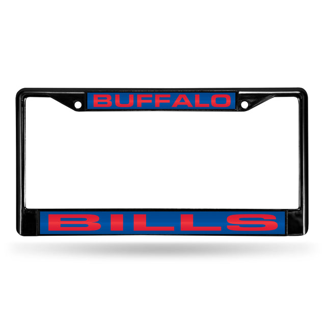 Marco para matrícula de 12 x 6 con cromo láser negro de Buffalo Bills