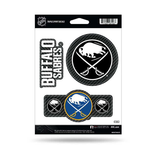 Buffalo Sabres - Diseño de fibra de carbono - Pegatinas Triple Spirit