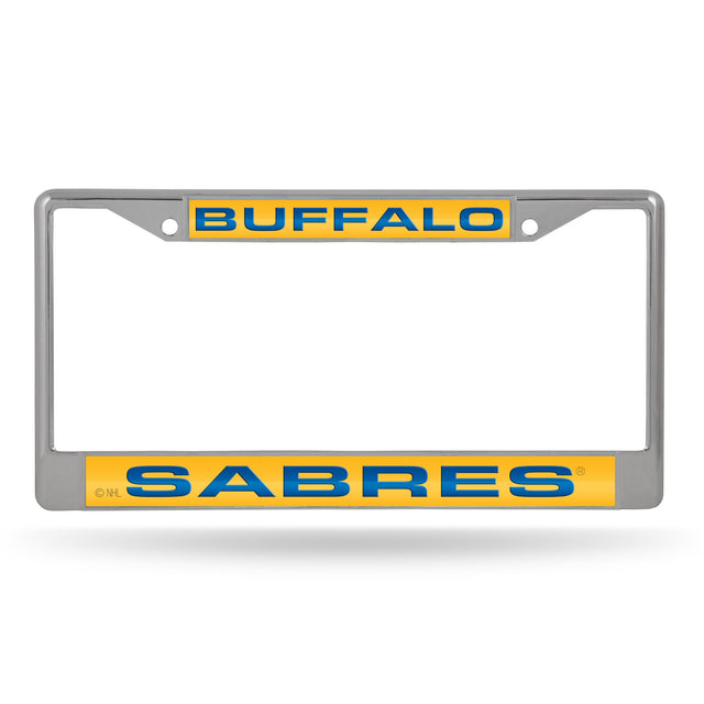 Buffalo Sabres Laser Chrome Frame - Gold Bkg