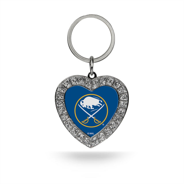 Buffalo Sabres Rhinestone Heart Keychain