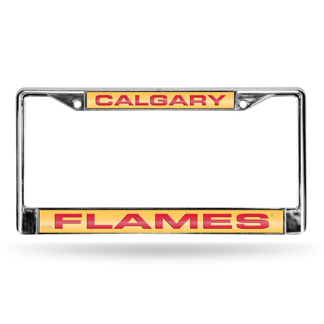 Marco para matrícula de 12 x 6 con cromo láser de Calgary Flames