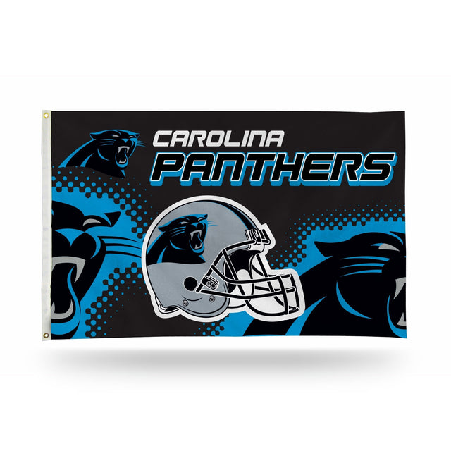 Bandera con forma de casco de los Carolina Panthers (3 x 5)