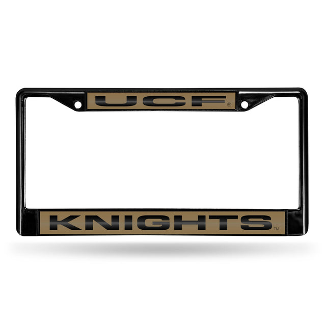 Marco para matrícula de 12 x 6 con cromo láser negro de Central Florida Knights