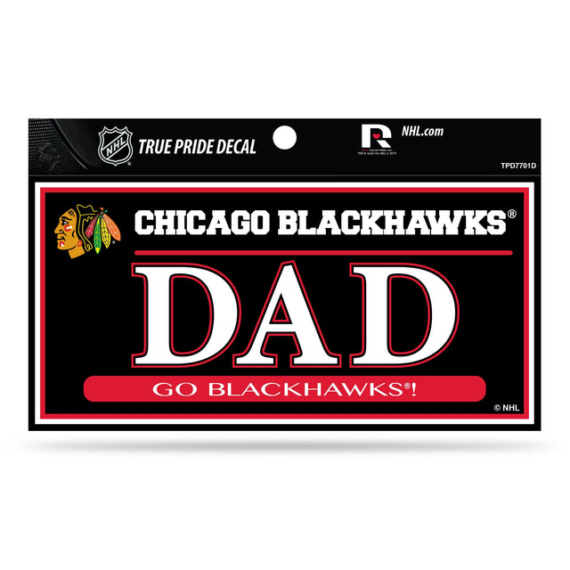 Chicago Blackhawks 3" X 6" True Pride Decal - Dad